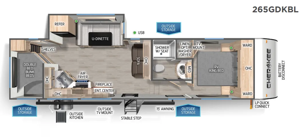 Forest River Cherokee Black Label 265GDKBL floor plan