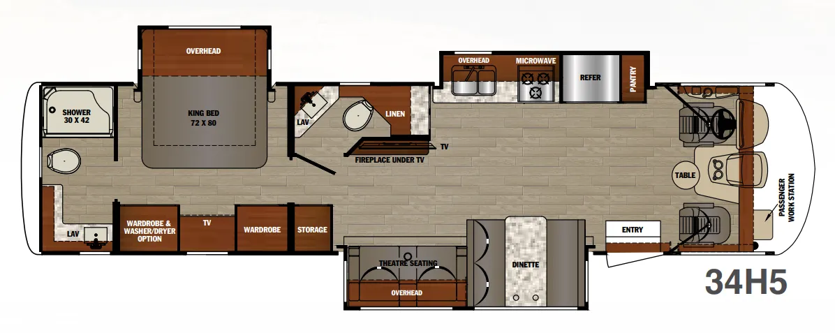 Forest River Georgetown 5 Series GT5 34H5 floor plan