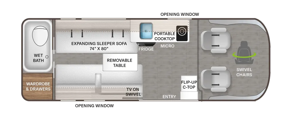 2024 Thor Motor Coach Tellaro 20L floor plan