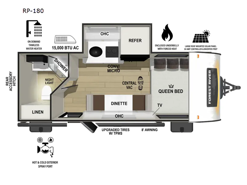 2026 Forest River R-Pod 180 floor plan