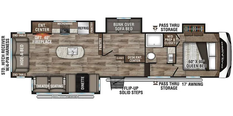 K-Z Durango Half-Ton D294MBQ floor plan