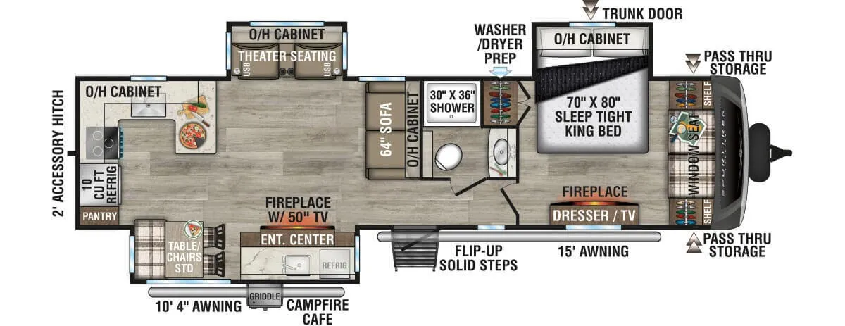 2024 Venture RV SportTrek Touring Edition STT336VRK - Floor plan