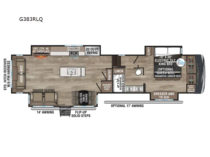 2024 K-Z Durango Gold G383RLQ - Floor plan