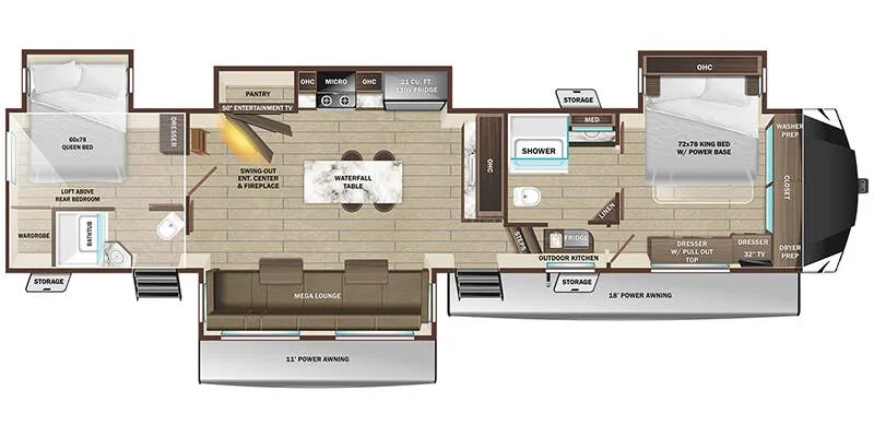 2026 Highland Ridge Open Range 3X 390TBS - Floor plan