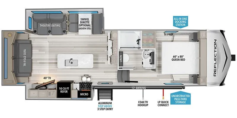 2026 Grand Design Reflection 100 Series 28RL floor plan