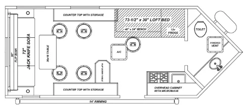 Glacier RV Explorer 17EXP Loft floor plan