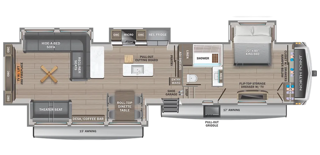 2025 Jayco North Point 381CKRE floor plan