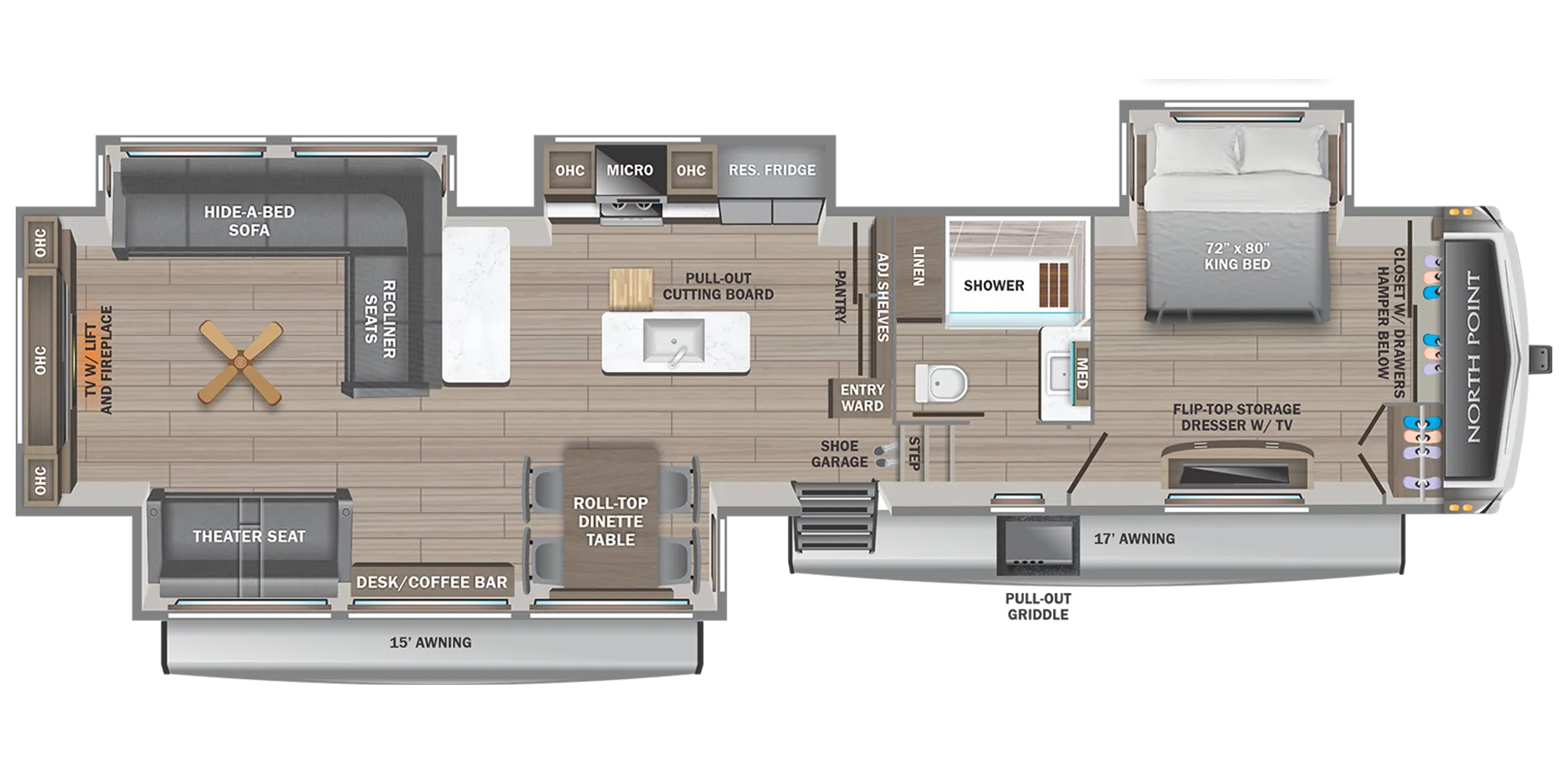 2025 Jayco North Point 381CKRE - Floor plan