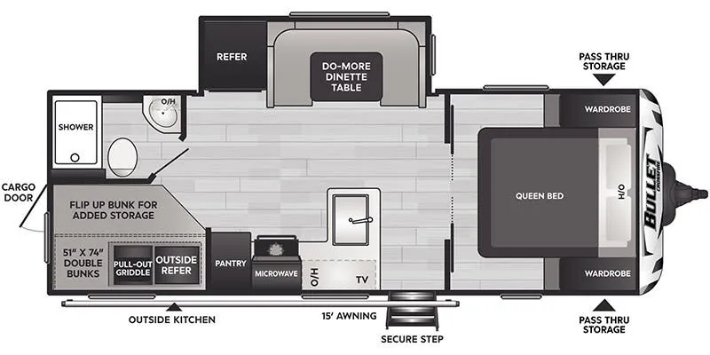 Keystone Bullet Crossfire East 2290BH floor plan
