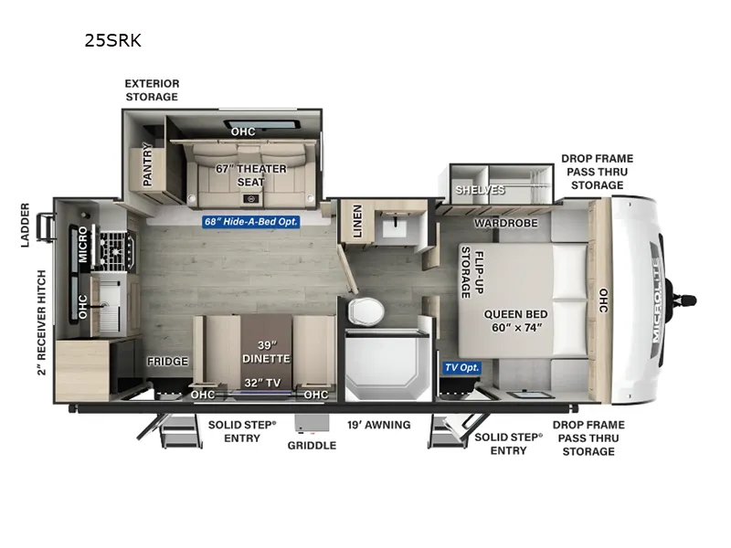 2025 Forest River Flagstaff Micro Lite 25SRK floor plan