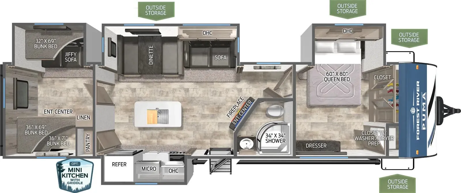 Palomino Puma 32BHFS floor plan