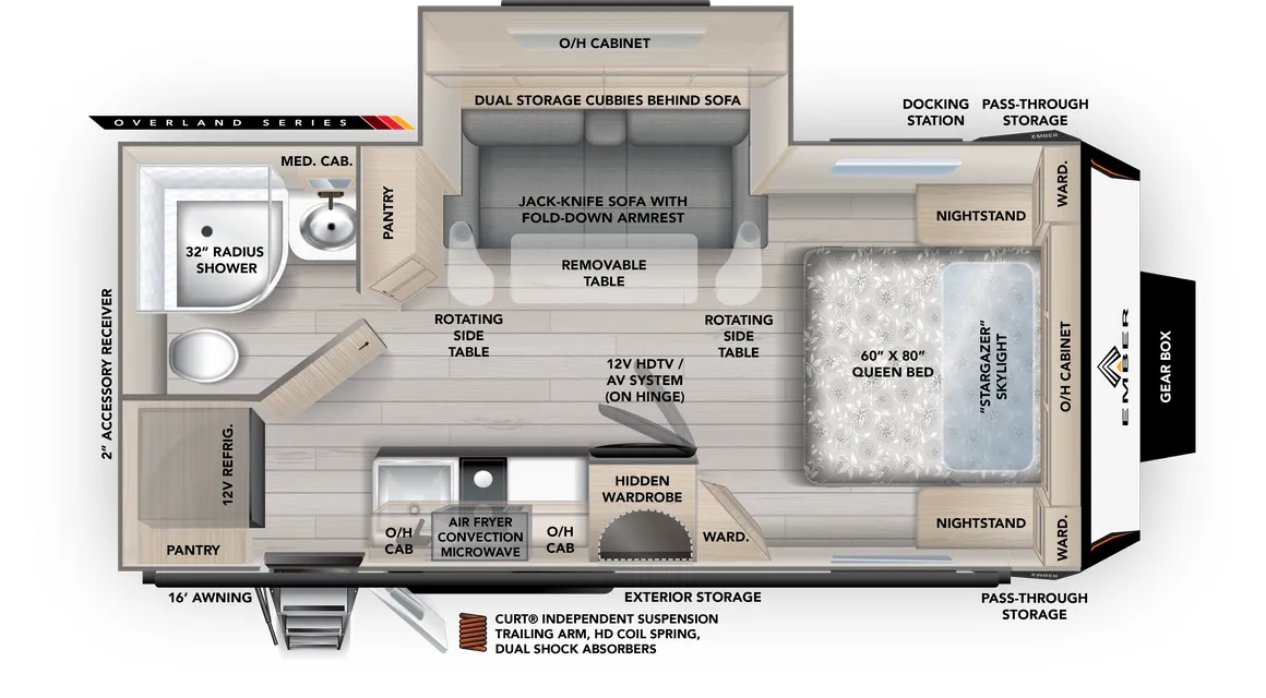 2026 Ember RV Overland Series 201FBQ - Floor plan
