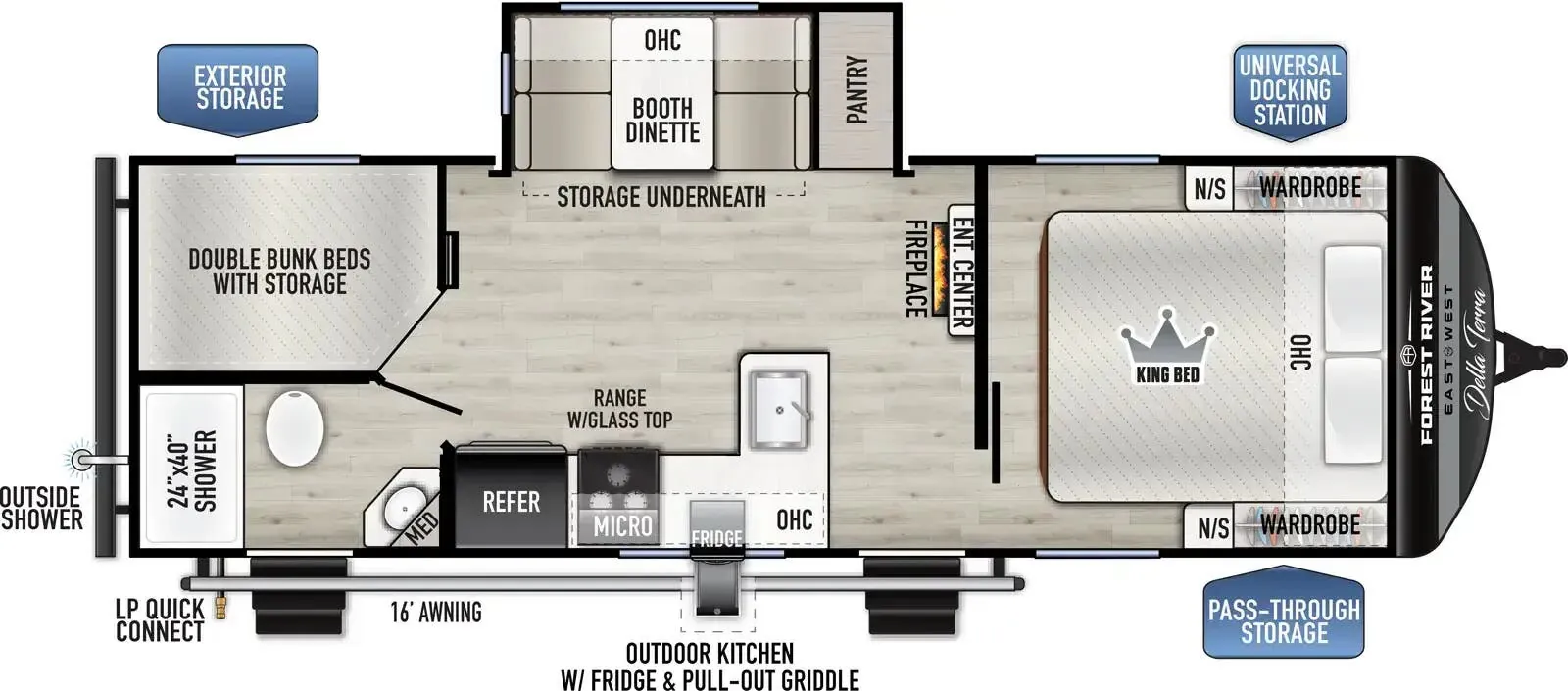 East to West Della Terra 241BH floor plan