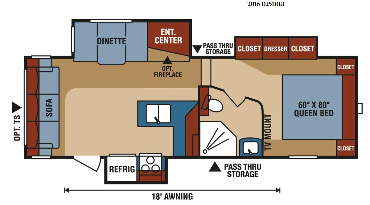 K-Z Durango 1500 D251RLT floor plan