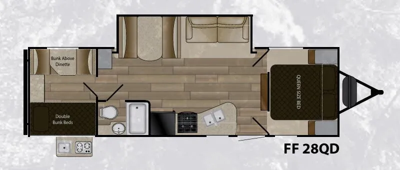 Cruiser RV Fun Finder Xtreme Lite 28QD floor plan
