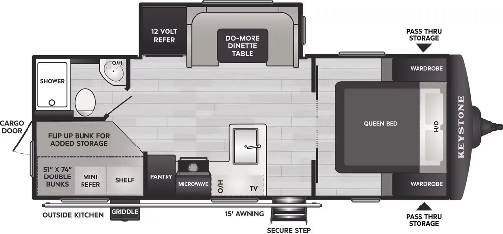 2026 Keystone Bullet Crossfire 2290BHWE floor plan