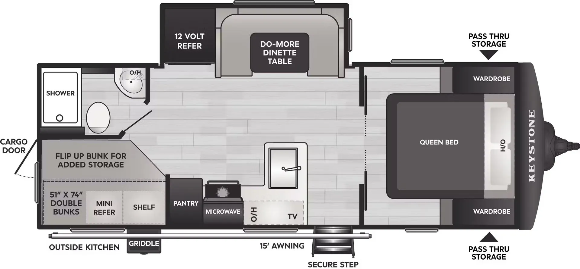 2026 Keystone Bullet Crossfire 2290BHWE - Floor plan