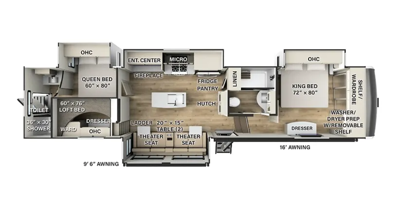 2024 Palomino Columbus 376DS - Floor plan