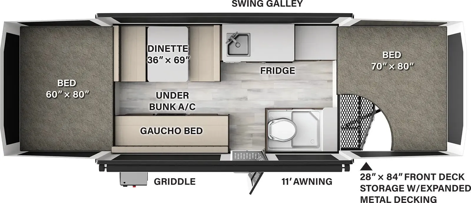 Forest River Rockwood Freedom 2280FT floor plan