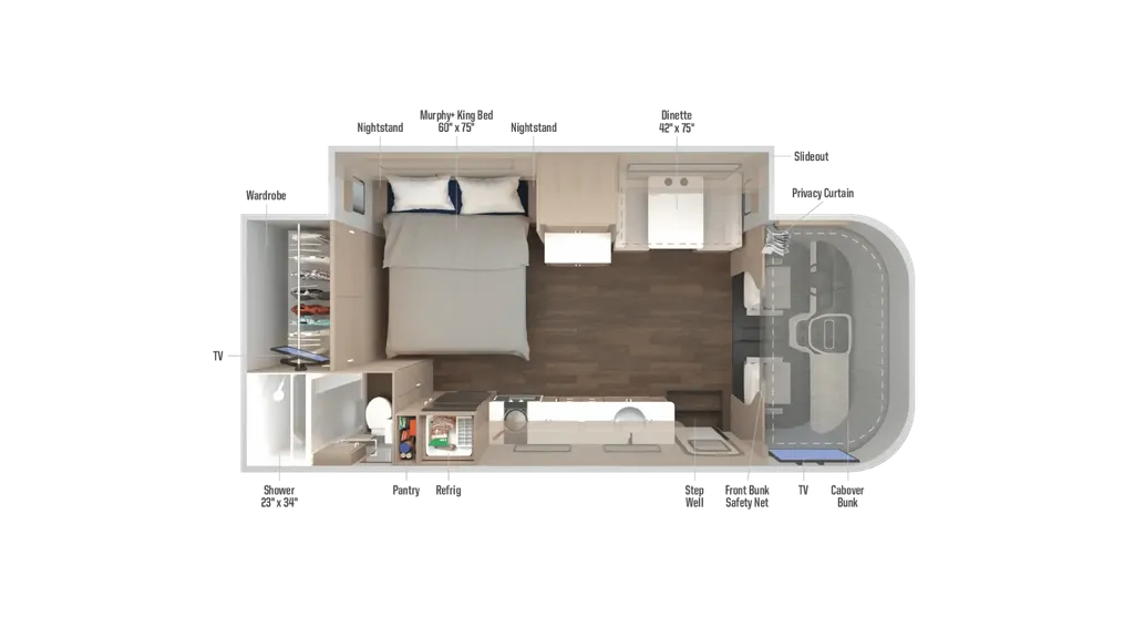 2027 Winnebago Sunflyer 28MB floor plan