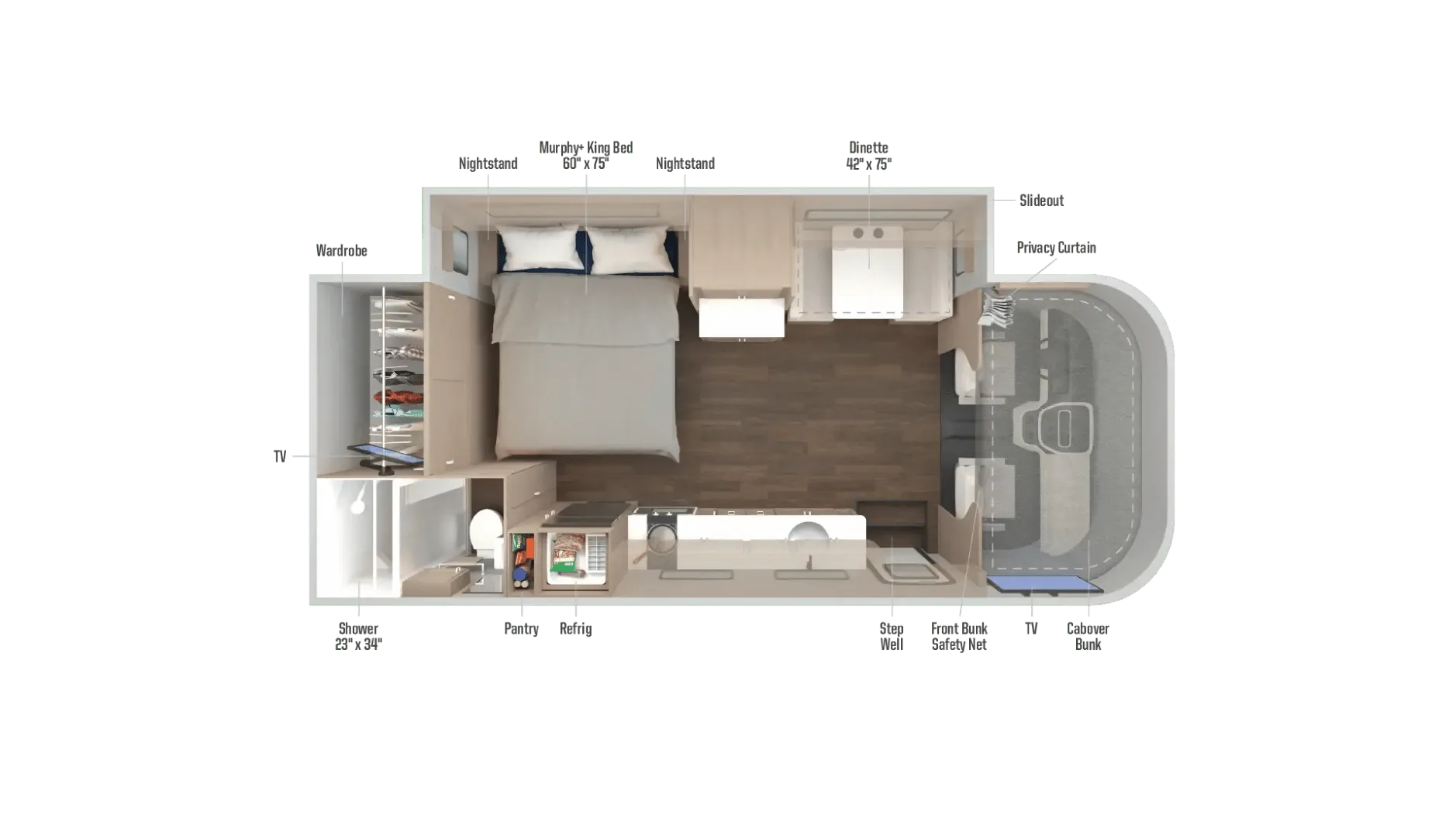Winnebago Sunflyer 28MB floor plan
