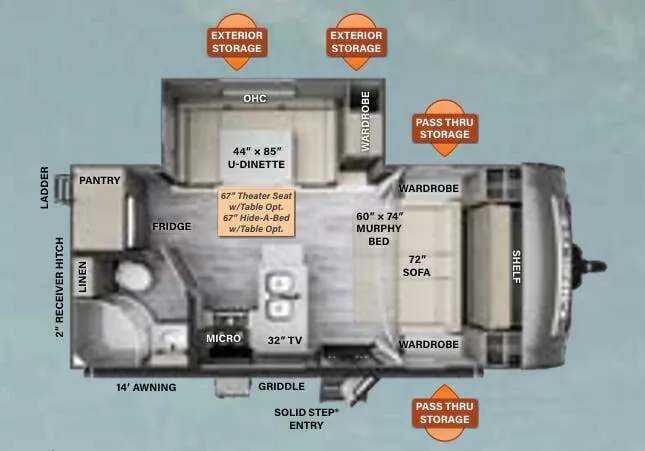 Forest River Rockwood Mini Lite 2104S floor plan