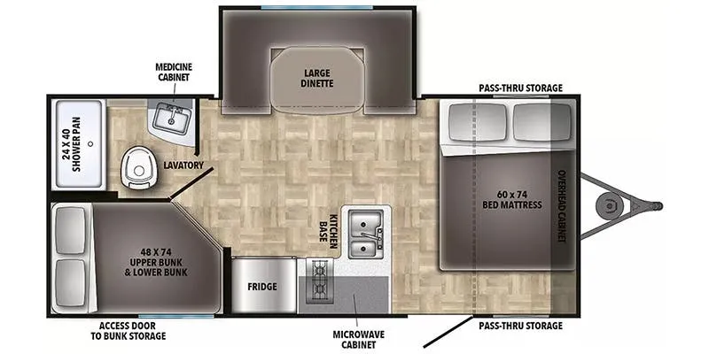 2023 Shasta Shasta 19BH - Floor plan