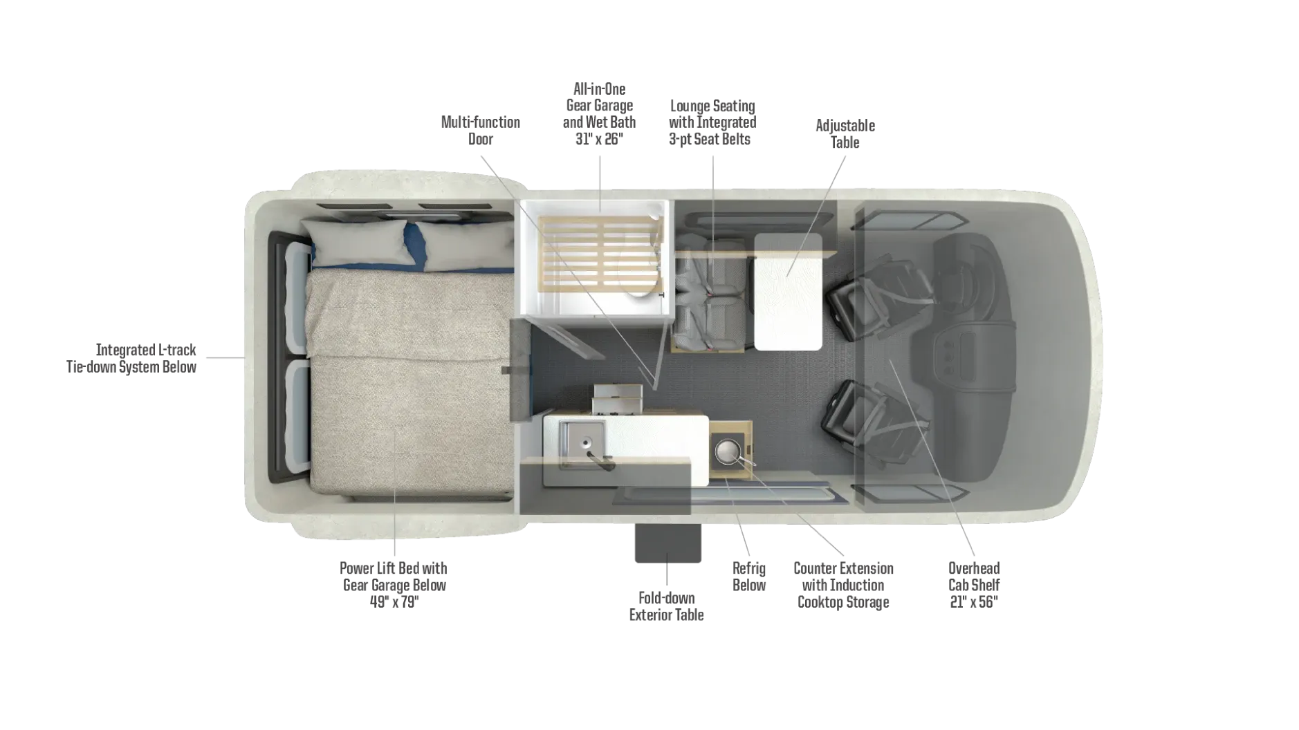 2027 Winnebago Revel 44E - Floor plan