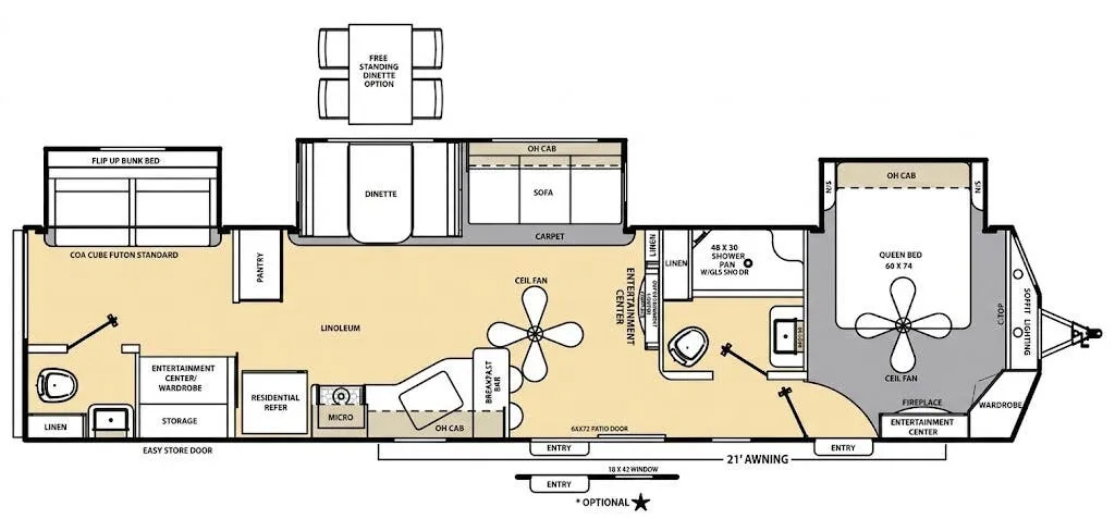 Coachmen Catalina Destination 40TSHB floor plan