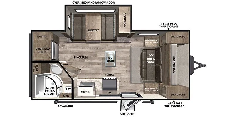 2021 Forest River Vibe 18RB - Floor plan