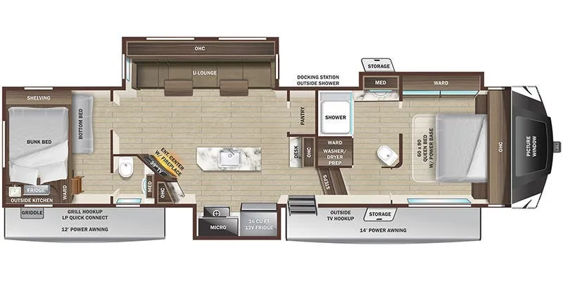 Highland Ridge Silverstar XLT 364BHS floor plan