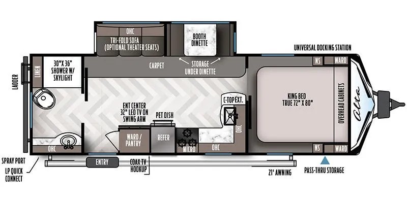 2021 East to West Alta 2600KRB - Floor plan