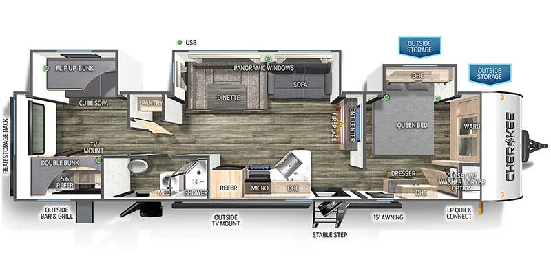 2023 Forest River Cherokee 324TS floor plan