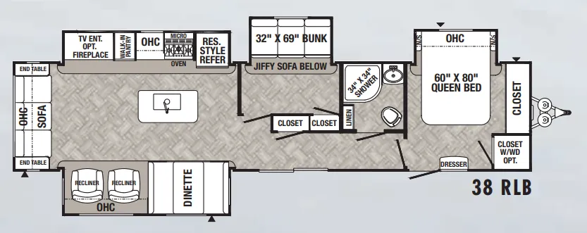 Palomino Puma 38RLB floor plan