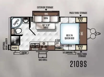 Forest River Rockwood Mini Lite 2109S floor plan