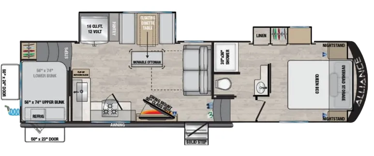Alliance RV Avenue 31BHS floor plan