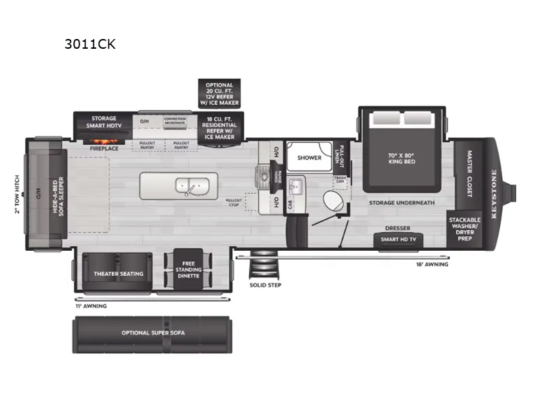 2026 Keystone Alpine 3100RE floor plan