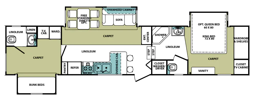 Forest River Cardinal 3602 BH floor plan