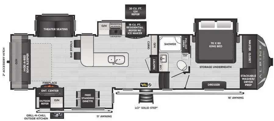 Keystone Alpine Avalanche Edition 338GK floor plan