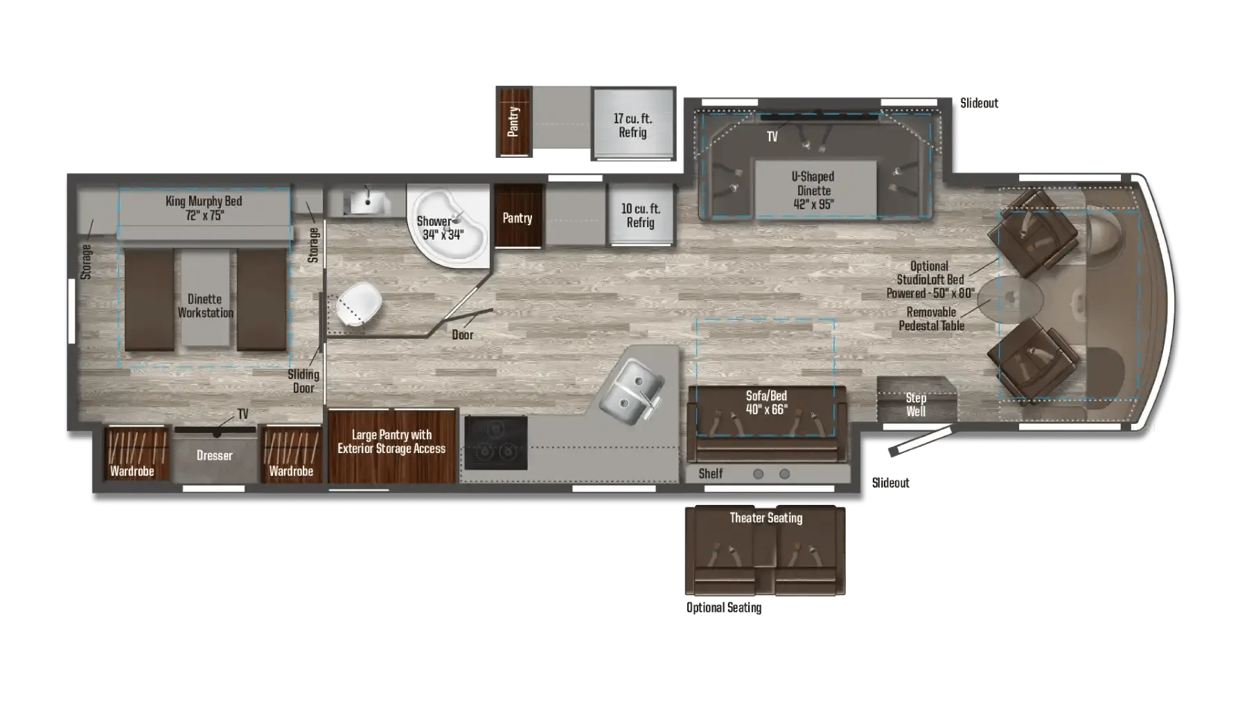 Winnebago Sunstar 34R floor plan