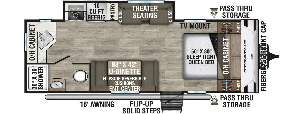 2026 Venture RV Stratus SR221VRK - Floor plan