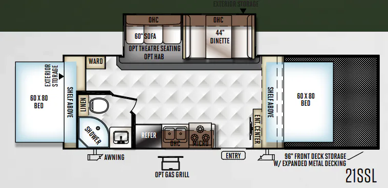 Forest River Flagstaff Shamrock 21SSL floor plan