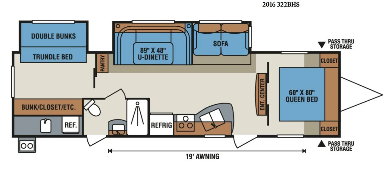 K-Z Spree 322BHS floor plan