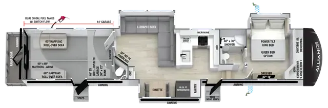 Alliance RV Valor 44V14 floor plan