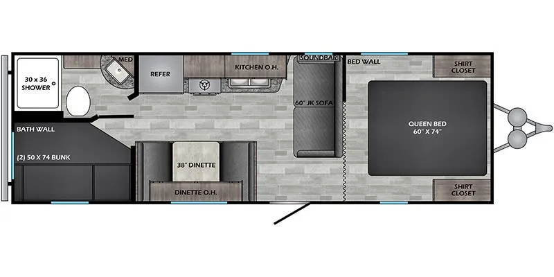 2021 CrossRoads Zinger Lite ZR252BH - Floor plan