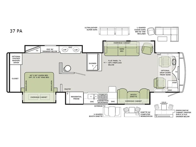 2021 Tiffin Allegro Red 37 PA floor plan