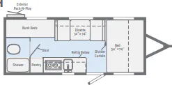 Winnebago Micro Minnie 1700BH floor plan