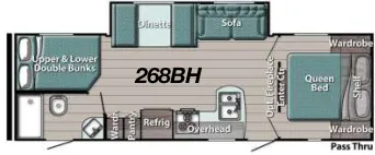 Gulf Stream Ameri-Lite Ultra-Lite 268BH floor plan