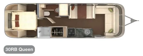 Airstream International 30RB QUEEN floor plan