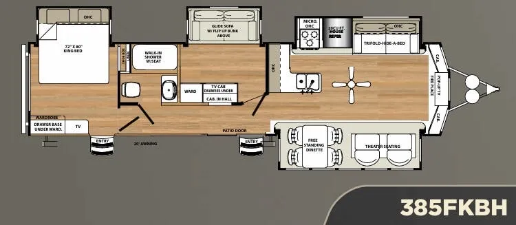 Forest River Sierra Destination 385FKBH floor plan